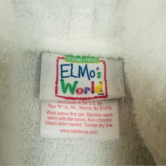 Vntg Sesame Street Elmo’s World Unisex Terry cloth Hooded Robe 0-9M 100% Cotton - Picture 3 of 4